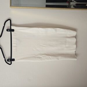 Nicole Miller White midi ribbed skirt